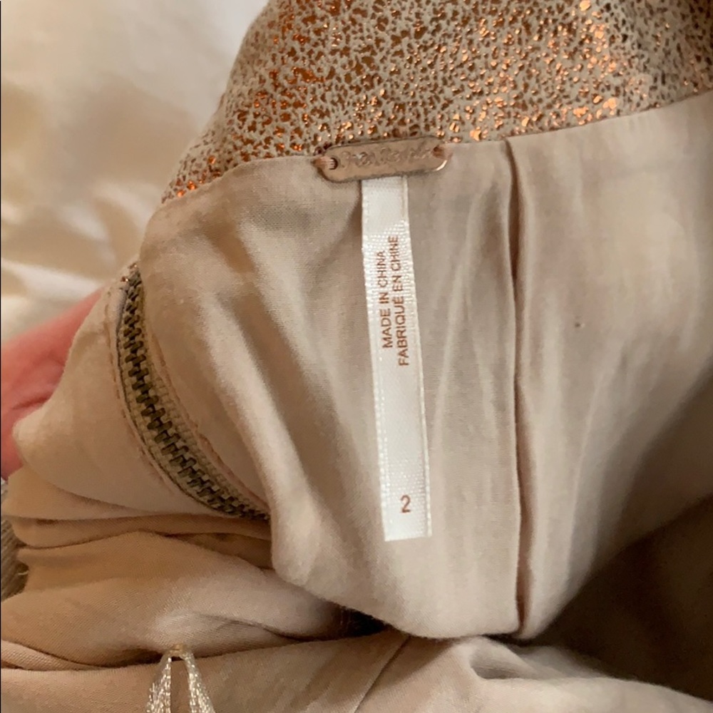Free people metallic rose gold femme skirt - Picture 3 of 3